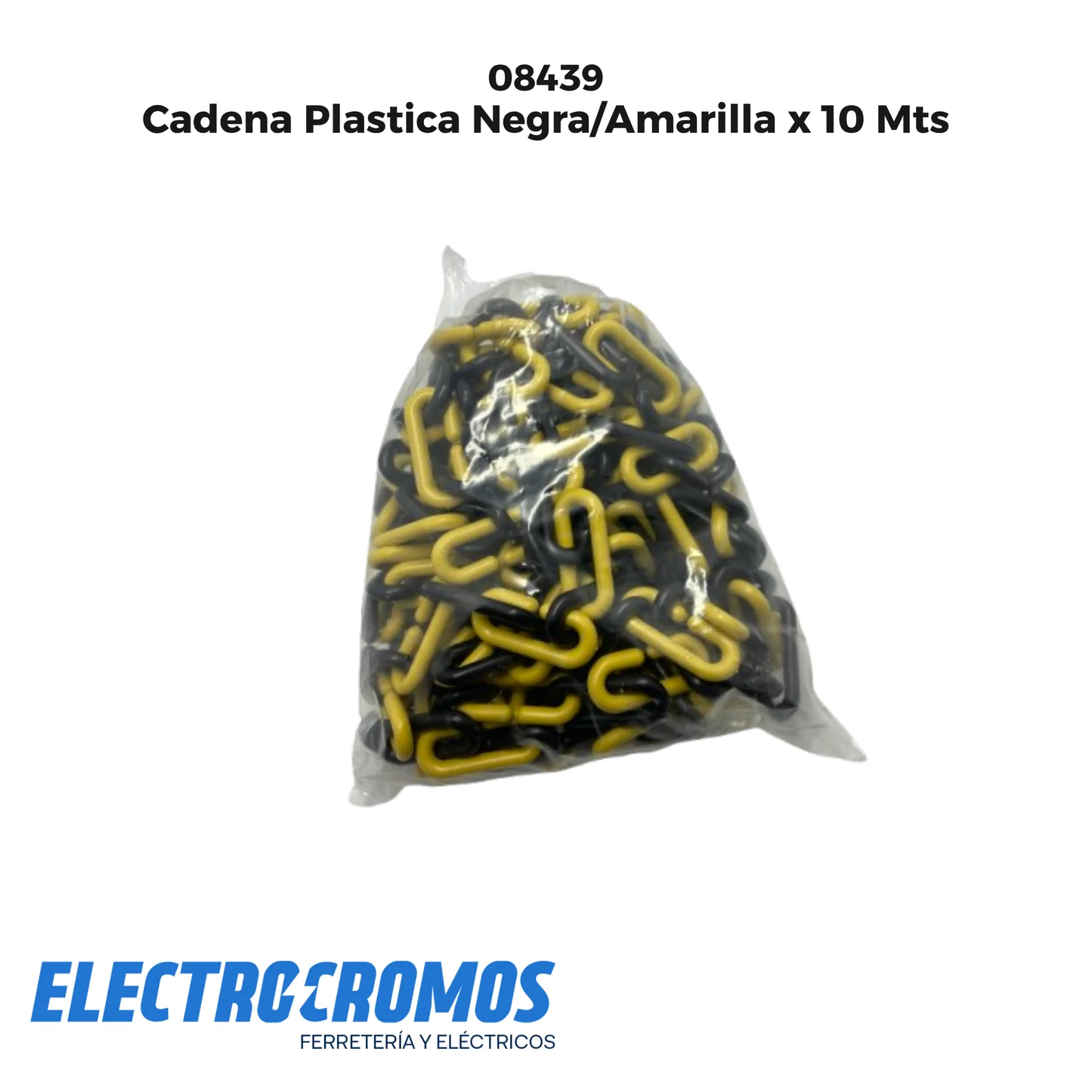 CADENA PLASTICA AMARILLA/NEGRA  x  MT