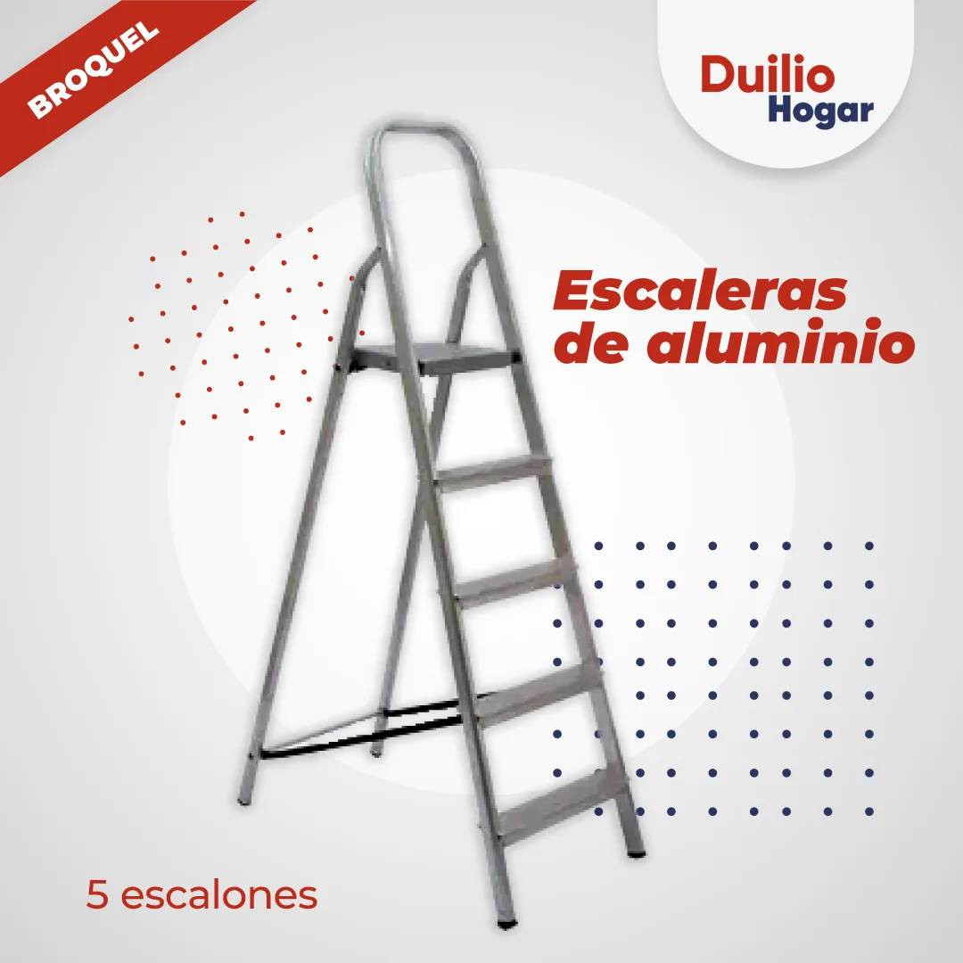 ESCALERA ALUMINIO BROQUEL - 5 ESCALONES