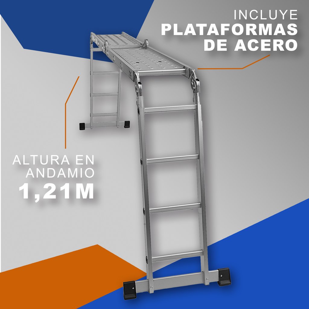 ESCALERA MULTIPROPOSITO 4x4 CON PLATAFORMA