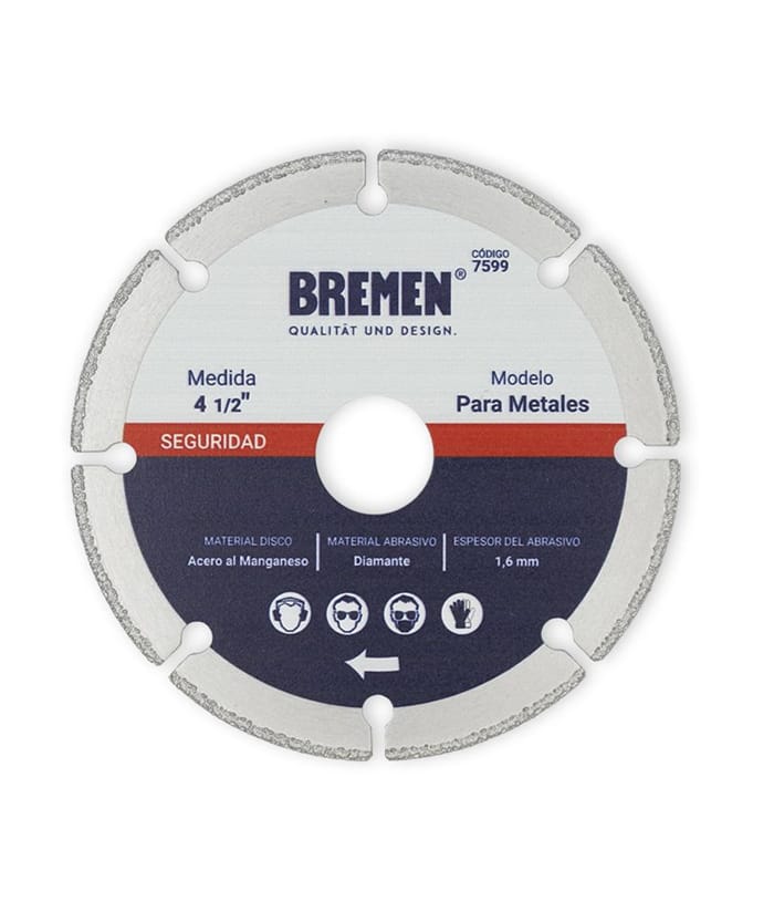 DISCO DIAM. BREMEN 4 1/2 P/CORTE METAL 7599