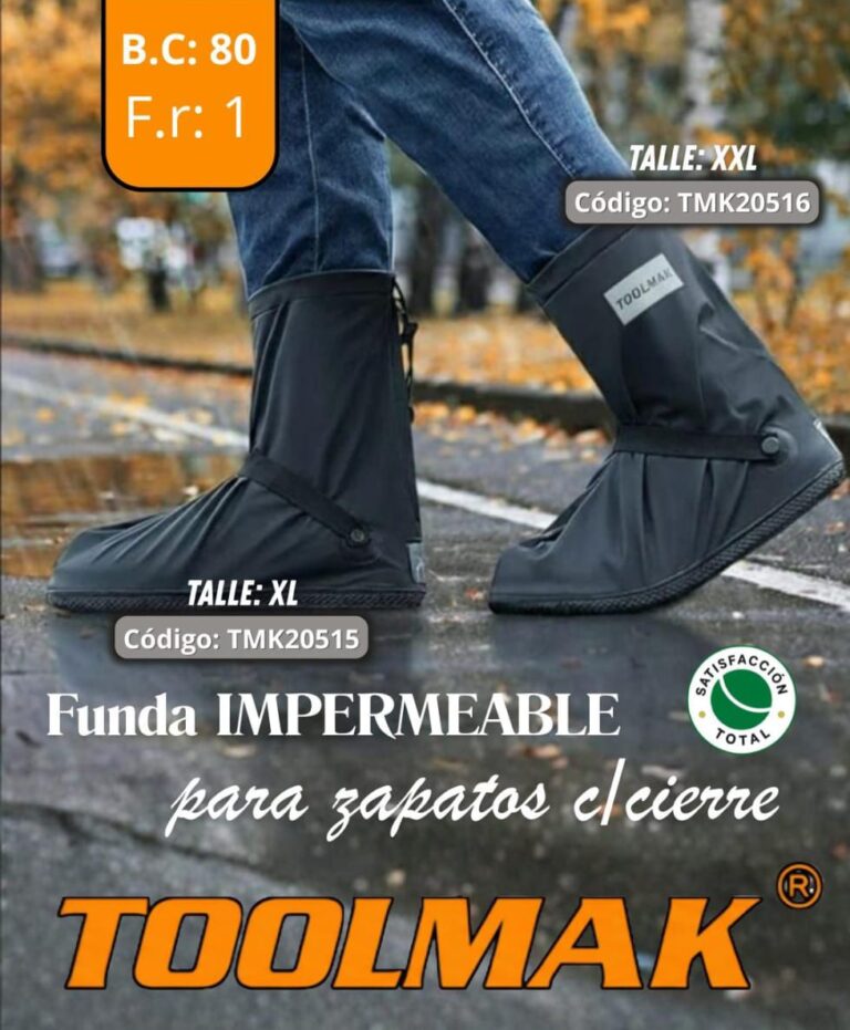 FUNDA IMPERMEABLE P/ ZAPATOS C/ CIERRE XL