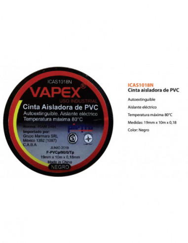 CINTA AISLADORA VAPEX x 10MT