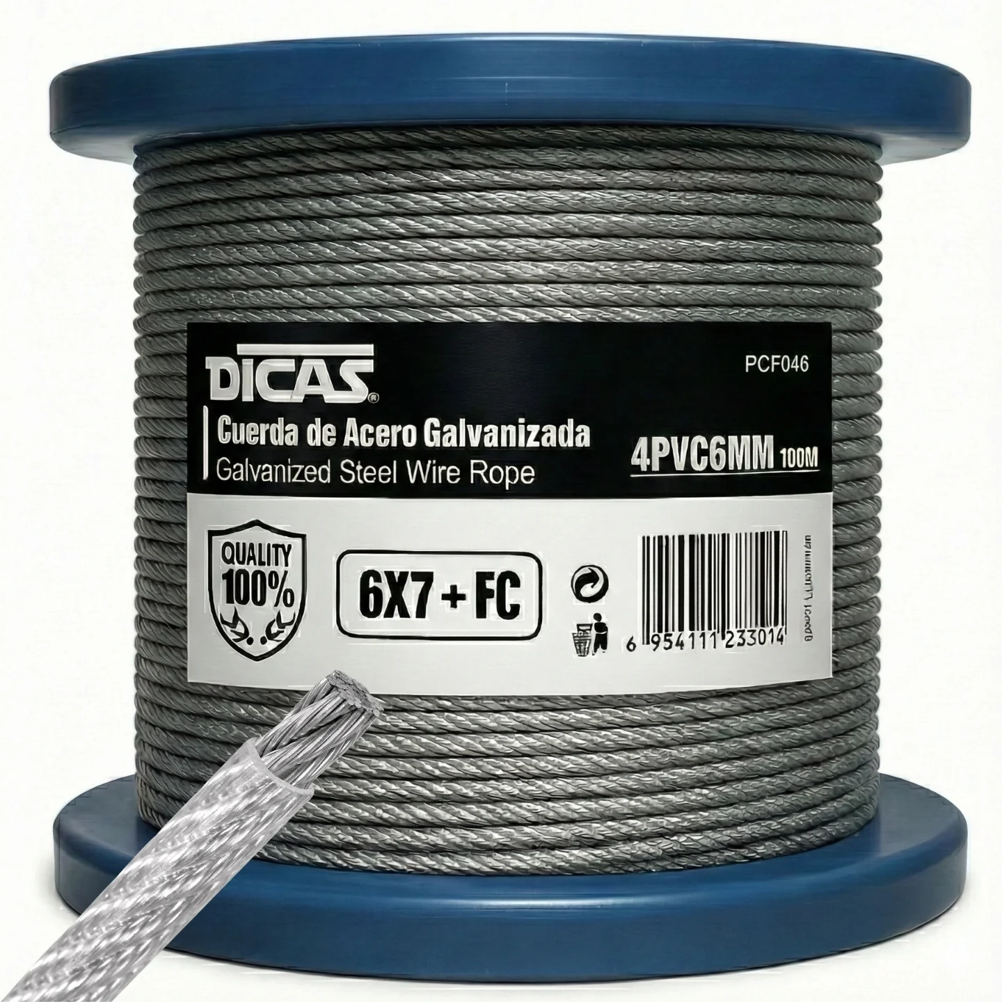 CABLE ACERO FORRADO Nø 4 X MT