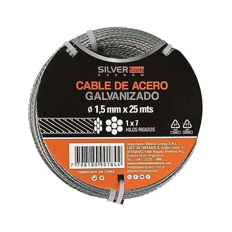 CABLE DE ACERO 1.5 MM X MT