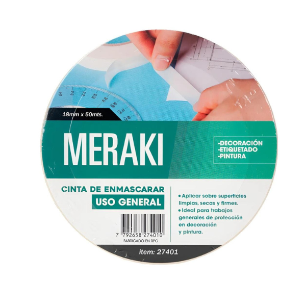 CINTA ENMASCARAR 18mm x 50MT MERAKI