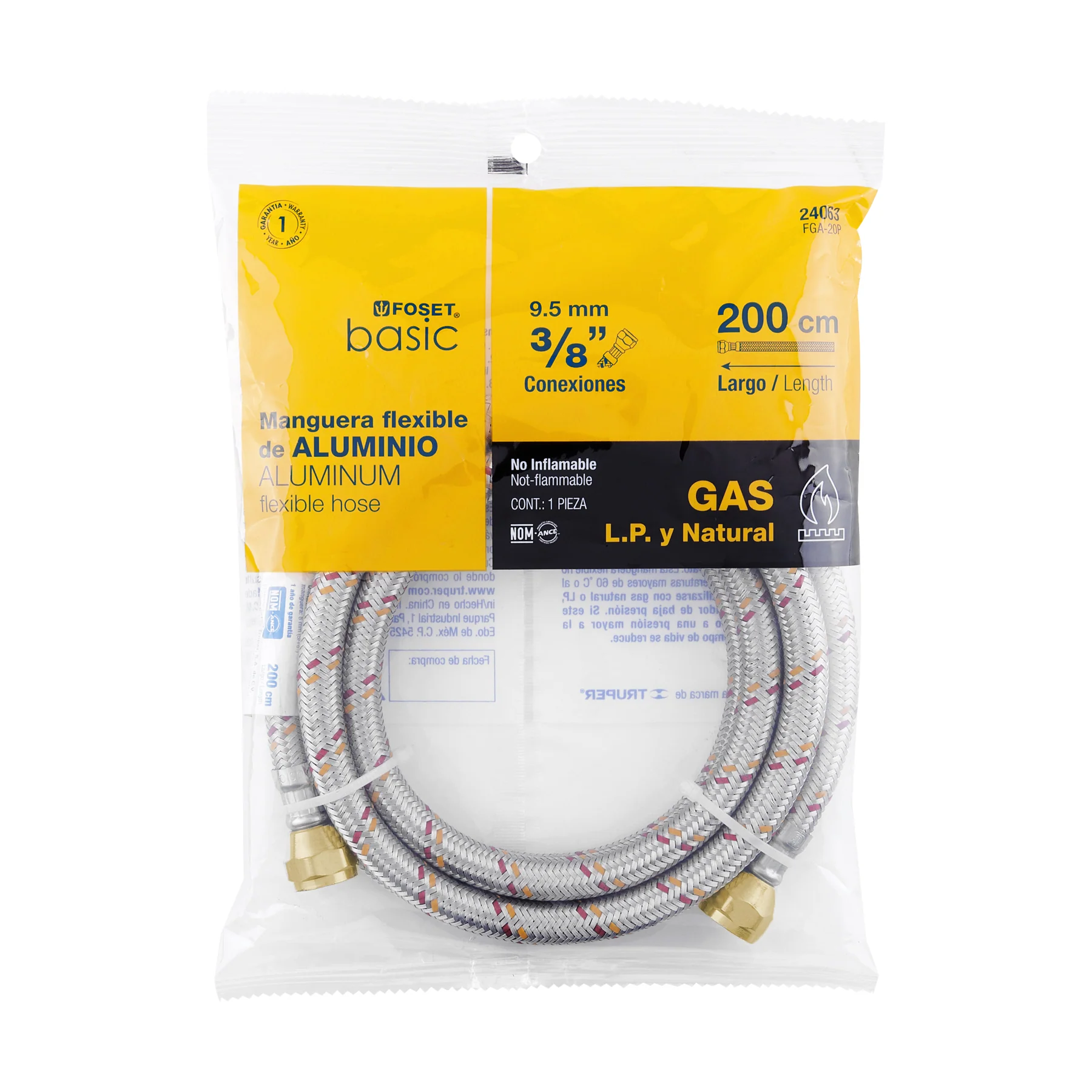 CA¥O ALUMINIO P/GAS 3/8 X mt