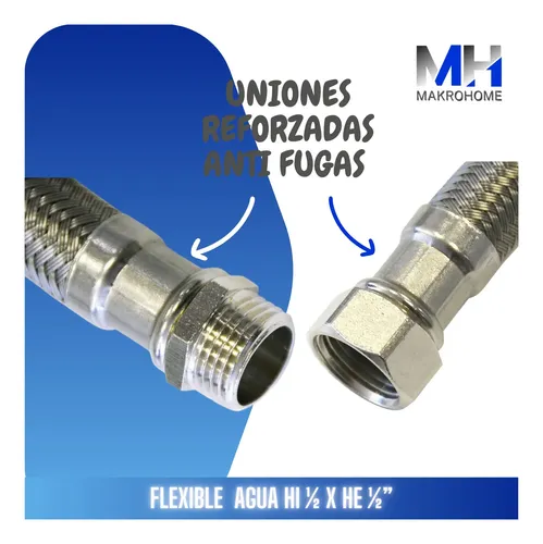 FLEXIBLE AGUA ACERO INOX 1/2 x 50